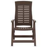 vidaXL Chaises inclinables de jardin lot de 2 Plastique Moka
