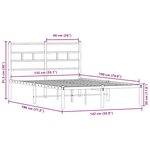 vidaXL Cadre de lit en métal sans matelas chêne sonoma 135x190 cm