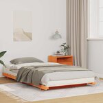 vidaXL Cadre de lit surélevé Marron cire 90 x 220 cm