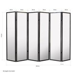 Paravent bois 6 pans blanc