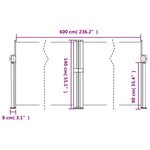 vidaXL Auvent latéral rétractable bleu 140x600 cm