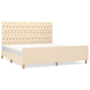 vidaXL Cadre de lit sans matelas crème 180x200 cm tissu