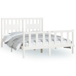 vidaXL Cadre de lit sans matelas blanc bois de pin massif 120x200 cm