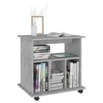 vidaXL Armoire à roulettes Gris béton 60x45x60 cm Bois d’ingénierie