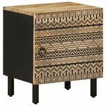 vidaXL Table de chevet noir 40x33 5x46 cm bois de manguier massif brut
