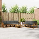 vidaXL Ensemble de canapés d'extérieur 9 Pièces Naturel et Anthracite