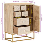vidaXL Buffet noir 55x30x76 cm bois massif de manguier et fer