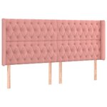 vidaXL Tête de lit avec oreilles Rose 203x16x118/128 cm Velours