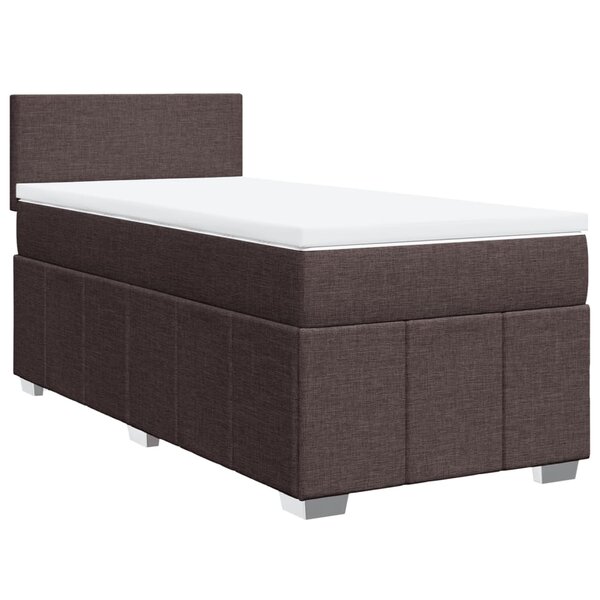 vidaXL Sommier à lattes de lit avec matelas Marron foncé 90x190 cm