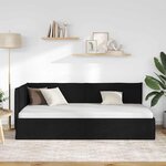 vidaXL Cadre de lit d'angle avec tête de lit Noir 80 x 200 cm Velours