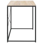 vidaXL Bureau d'ordinateur Noir et chêne 110x60x70cm Bois d'ingénierie