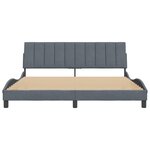 vidaXL Cadre de lit sans matelas Hanko gris foncé 180x200 cm velours