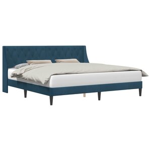 vidaXL Cadre de lit avec tête de lit Bleu 200 x 200 cm Velours