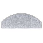 vidaXL Tapis d'escalier 15 Pièces Gris clair 65 x 24 x 4 cm