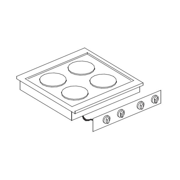 Réchaud electrique drop-in - 4 plaques - combisteel - nvt. -  600x600x260mm