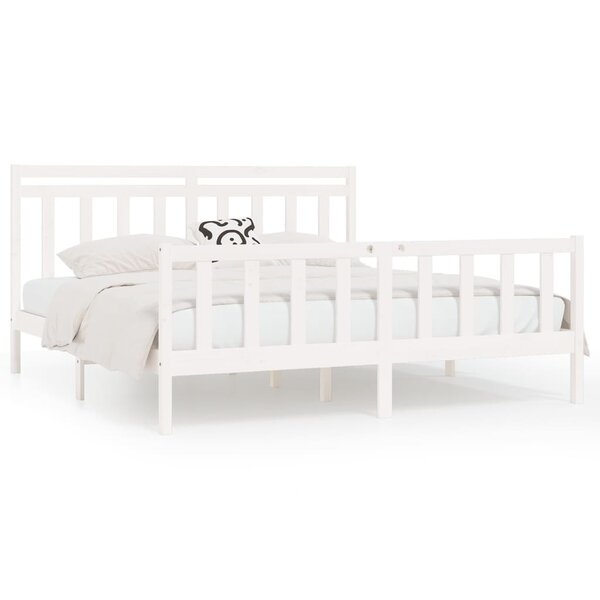 vidaXL Cadre de lit Blanc Bois de pin massif 200x200 cm