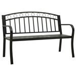 vidaXL Banc de jardin avec table Noir 120 cm Acier