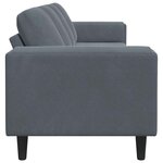 vidaXL Ensemble de Canapés Gris foncé Velours