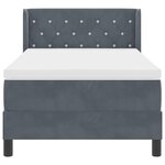 vidaXL Lit à ressorts avec matelas Gris foncé 200 x 90 cm Polyester