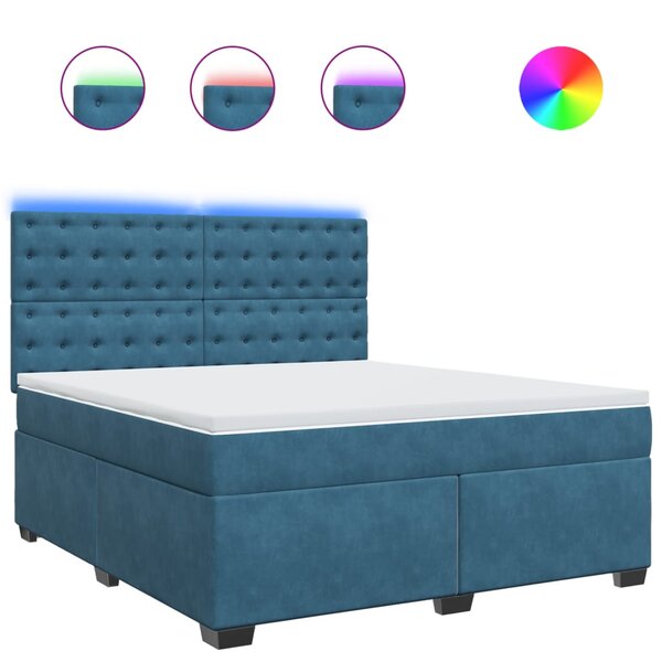 vidaXL Sommier à lattes de lit et matelas bleu 180x200 cm velours