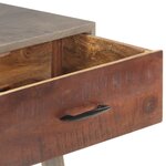 vidaXL Table console Gris 110x35x75 cm Bois de manguier massif brut