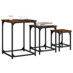 vidaXL Tables basses gigognes 3 Pièces chêne fumé bois d'ingénierie