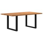 vidaXL Table à manger marron clair bois de chêne massif rectangulaire