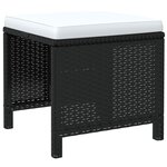 vidaXL Ensemble à manger de jardin coussins 19 Pièces Résine tressée Noir