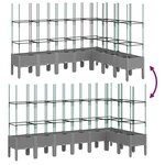 vidaXL Jardinière avec treillis gris clair 200x160x142 5 cm PP