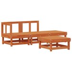 vidaXL Ensemble de salon de jardin 4 Pièces Brun cire Bois de pin massif