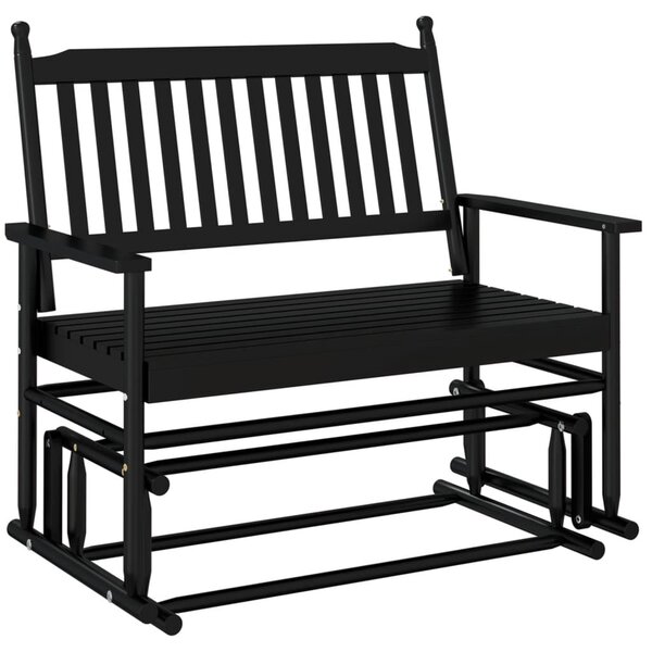 vidaXL Banc balancelle noir 118x70x104 5 cm bois massif de peuplier