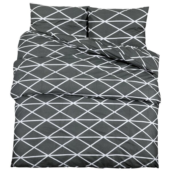 vidaXL Ensemble de housse de couette Gris 260x240 cm Coton