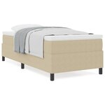 vidaXL Lit Box Spring avec Matelas Vert Clair  Taille Simple  en tissu velours côtelé.