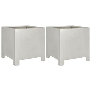 vidaXL Jardinières 2 Pièces 30x30x30 cm acier inoxydable