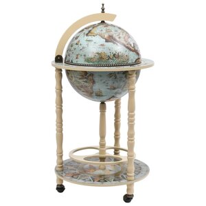 vidaXL Bar sous forme de globe Bois d'eucalyptus Bleu