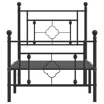vidaXL Cadre de lit métal sans matelas avec pied de lit noir 80x200 cm
