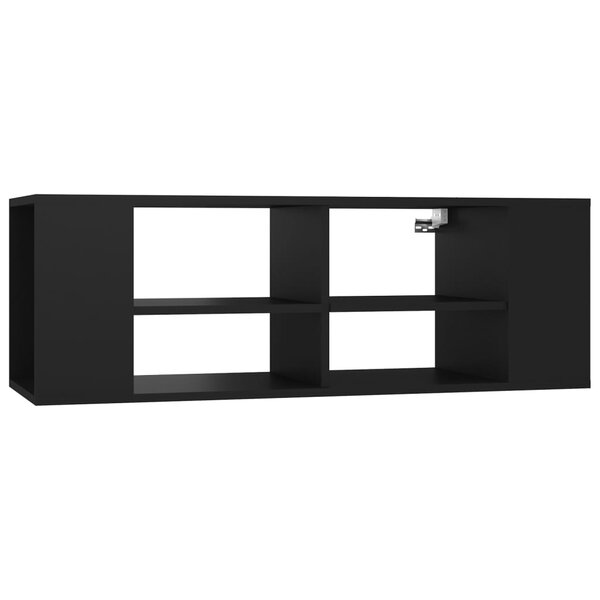 vidaXL Meuble TV mural Noir 102x35x35 cm Bois d’ingénierie