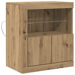 Buffet vidaXL avec lumières LED Chêne artisanal 60 5x37x67 cm