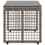 vidaXL Table de jardin Gris et Noir 80 x 40 x 40 cm Rattan PE et Verre