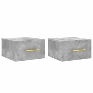 vidaXL Tables de chevet murales 2 Pièces gris béton 35x35x20 cm