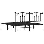 vidaXL Cadre de lit métal sans matelas avec tête de lit noir 183x213cm