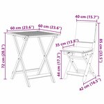 vidaXL Ensemble Bistro Pliable en Bois Massif d'Acacia de 3 Pièces