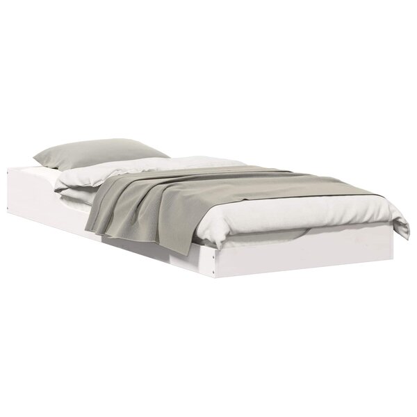vidaXL Cadre de lit Blanc 90 x 220 cm Pin massif
