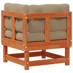 vidaXL 2 Pièce Canapé d'angle de jardin Pin massif Brun Ciré