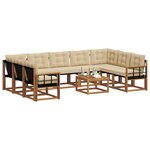 vidaXL Ensemble de canapés d'extérieur 10 Pièces Naturel et Beige