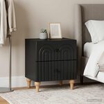 vidaXL Cabinet de chevet avec tiroir 2 Pièces Noir 43 x 34 5 x 48 cm