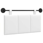 vidaXL Tête de lit suspendue Blanc Tissu