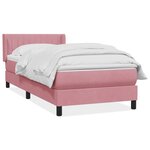 vidaXL Sommier à lattes de lit avec matelas rose 90x220 cm velours