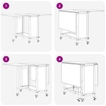vidaXL Table à manger pliante avec roulettes 130 x 80 x 76 5 cm