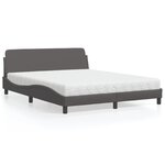 vidaXL Lit avec matelas gris 160x200 cm similicuir
